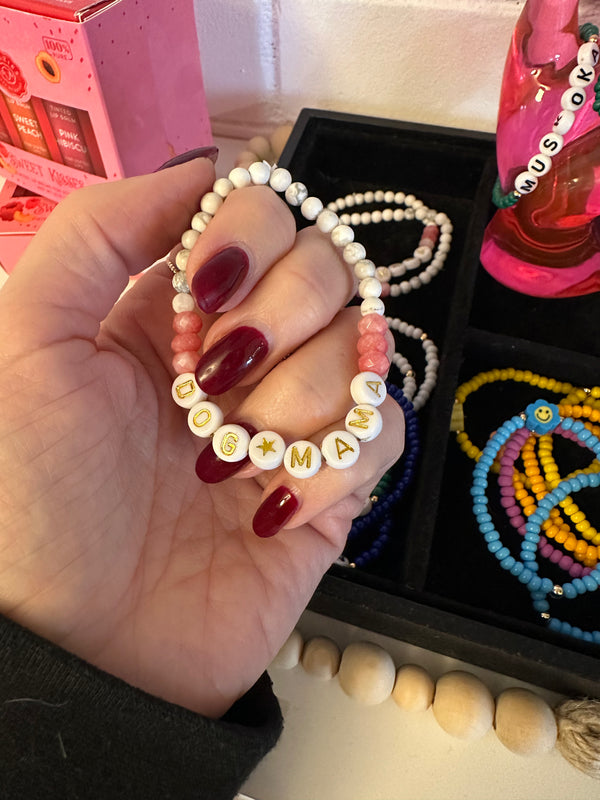 Dog Mama Beaded Bracelet