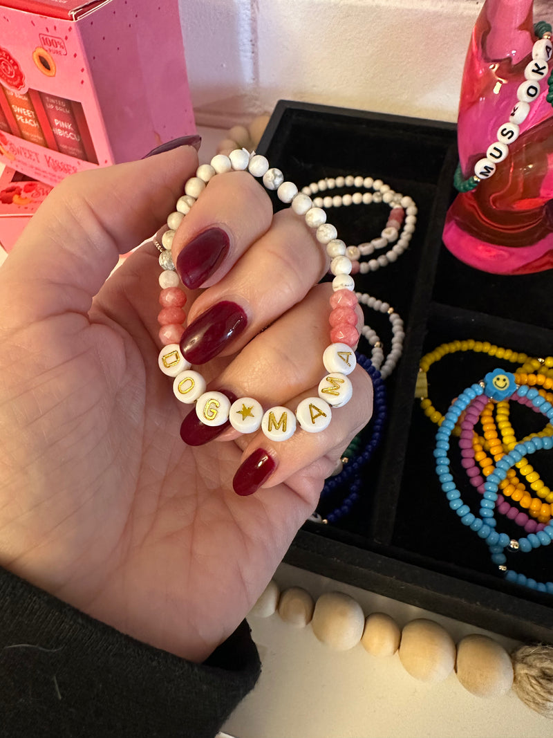 Dog Mama Beaded Bracelet