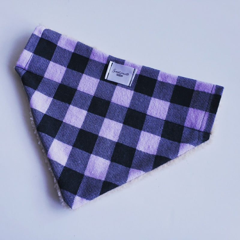 Sherpa Lined, Flannel Over the Collar Bandana - for Dogs