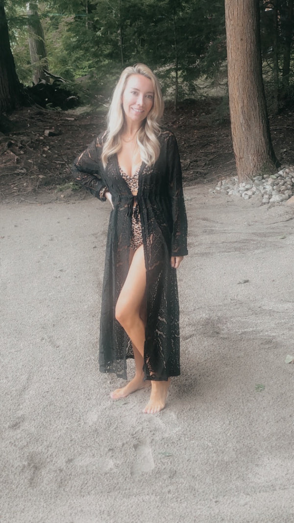 Cover Me in Lace | Black Lace Bathing Suit Cover Up